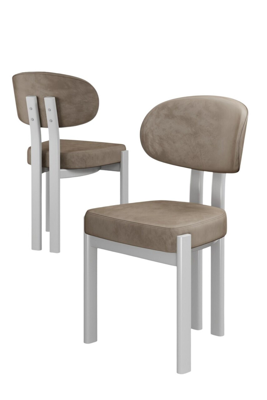 Set scaune 4 piese, Hanah Home, Dore, Cappuccino / Alb — imaginea 2