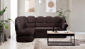 Coltar extensibil stanga 3 locuri ELTAP, L-003, Lord, 243x180x112 cm, lemn/poliester, maro inchis/negru