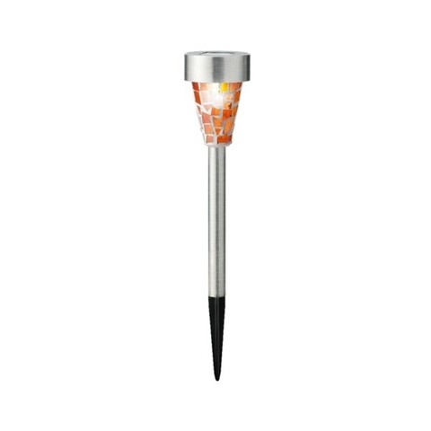 Poza Lampa de gradina Mosaic Stake, Lumineo, 7.3x28 cm, otel inoxidabil, portocaliu