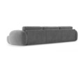Coltar panoramic extensibil 5 locuri, Tonale, Cosmopolitan Design, 362x149x88 cm, catifea, gri inchis