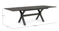 Masa extensibila pentru gradina/terasa Kenyon, Bizzotto, 180/240 x 100 x 76 cm, aluminiu, gri carbune