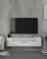 Comoda TV, Olivia, Retrolp1, Alb / Argintiu