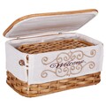Set 2 cutii accesorii de cusut Natural, Creaciones Meng, 33 cm / 28 cm, ratan