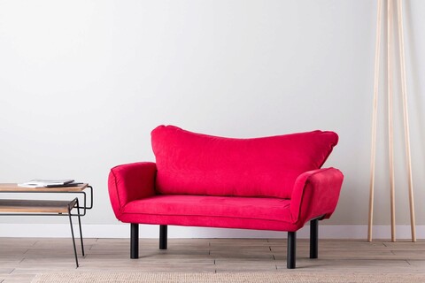 Canapea extensibilă cu 2 locuri, futon, 859ftn1240, metal, fucsia