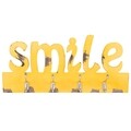 Cuier Smile, Creaciones Meng, 4 agatatori, 50x23 cm, lemn de paulownia/MDF, galben