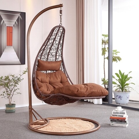 Leagan interior/exterior, chill, 80 x 105 x 195 cm, maro