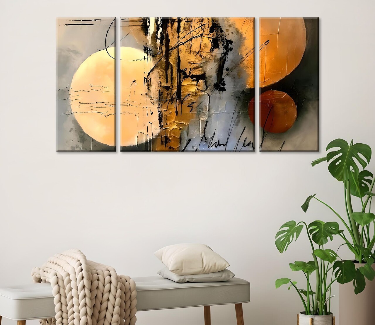 Set 3 tablouri decorative MXC10 Cadru: 100% LEMN (Grosime: 2 cm) Multicolor