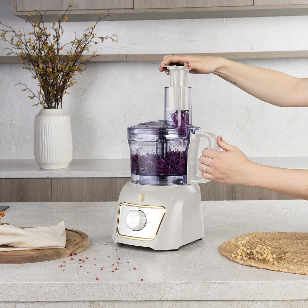 Set blender 8 in 1 Berlinger Haus, Sahara, 500W, inox/plastic, crem/transparent - imagine 7