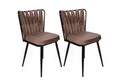 Set scaune 2 piese, Nmobb, Kuşaklı-233 V2, Metal, Maro deschis / Negru
