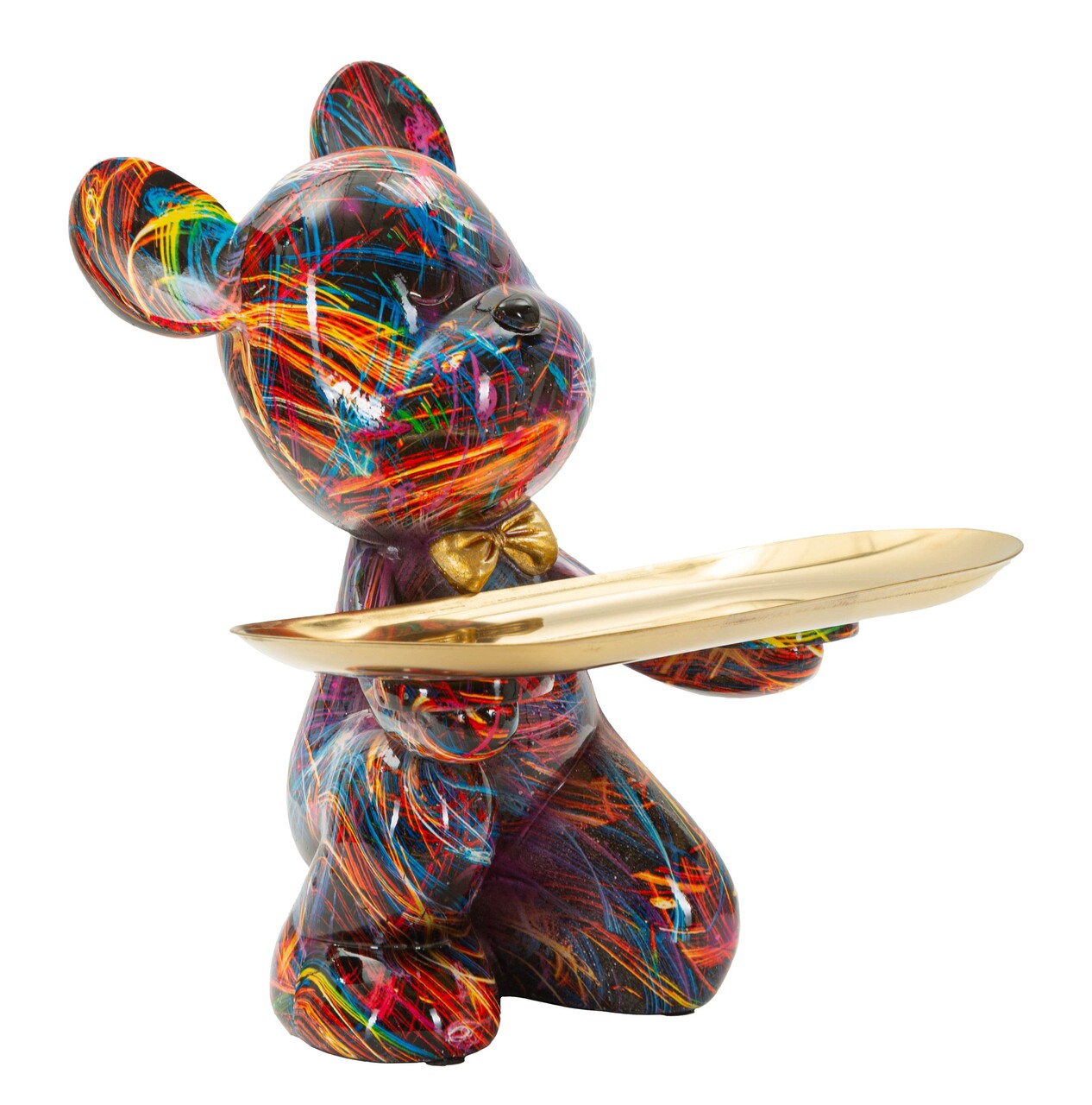 Decoratiune cu tava, Mauro Ferretti, Dog Psyco -B, 17x15x22.5 cm, polirasina, multicolor - imagine 7