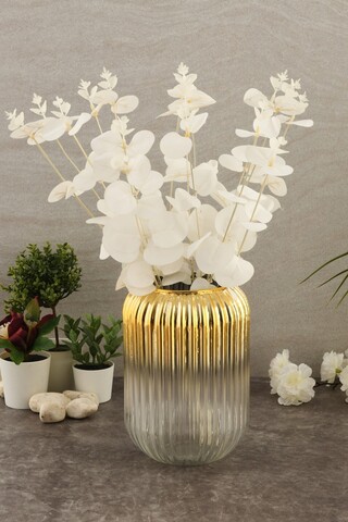 Vaza, Line D20G, 10x20x10 cm, Sticla, Auriu