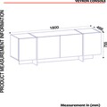 Bufet Veyron, Talon, 180 x 75.5 x 46.6 cm, negru/auriu