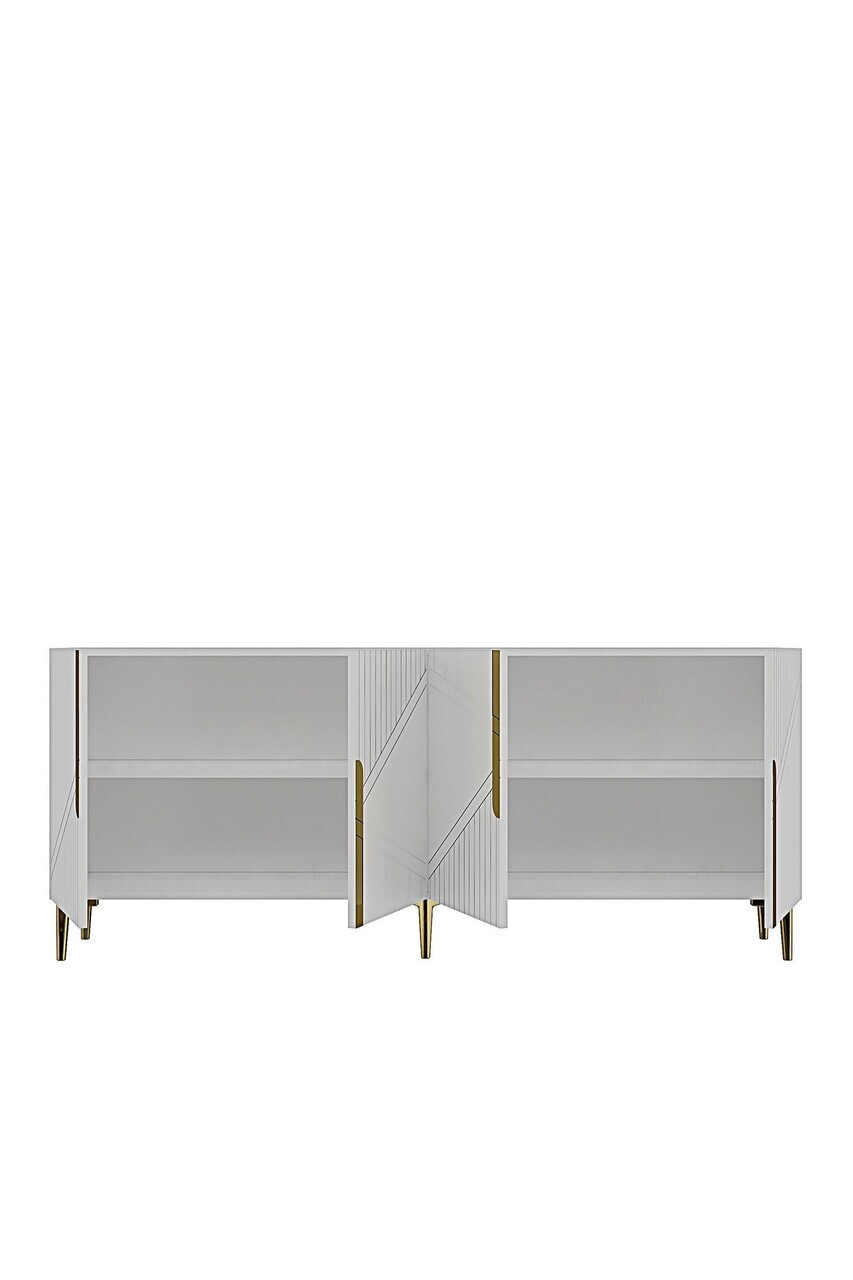 Consola, Hanah Home, Evva 150, 125x75x32 cm, Alb/Auriu — imaginea 8