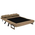 Canapea extensibilă cu 2 locuri, Futon, 859FTN2870, Metal , Maro deschis