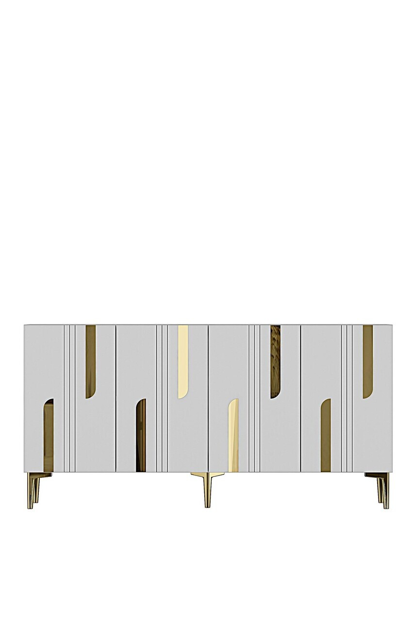 Consola, Hanah Home, Nota 150, 150x75x32 cm, Alb/Auriu — imaginea 5