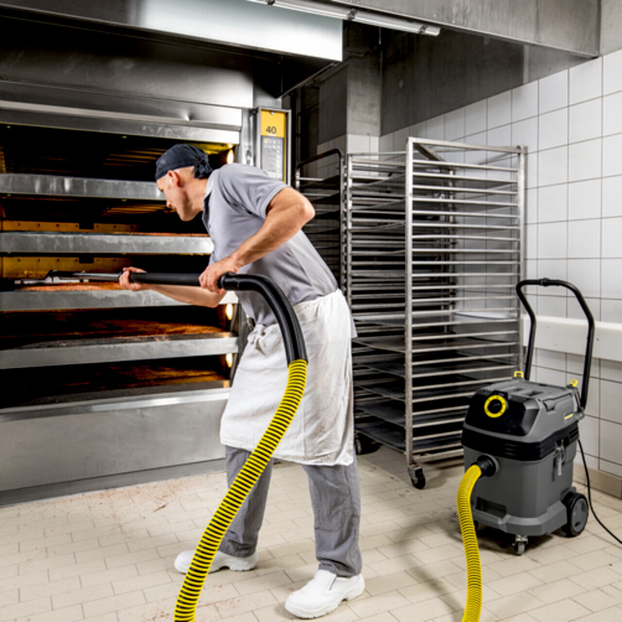 Aspirator umed-uscat profesional NT 40/1 Tact Bs, Karcher, gri — imaginea 5