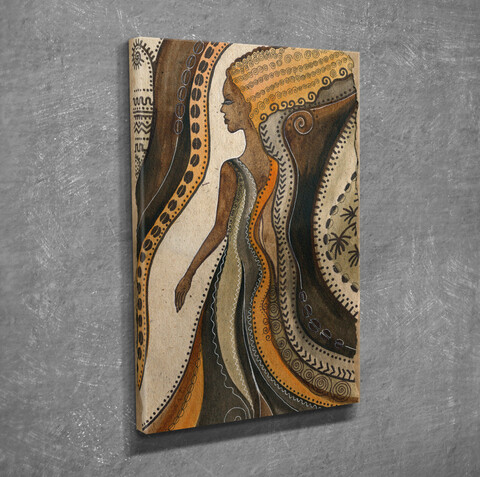 Tablou decorativ, dc219, canvas, lemn, multicolor