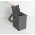 Cos de rufe, Brabantia, Pepper Black, 55 L, 29.5x40.5x54 cm, textil, negru