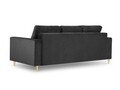 Canapea extensibila, Mimosa, Mazzini Sofas, 3 locuri, cu lada de depozitare, 220x100x92 cm, catifea, gri inchis
