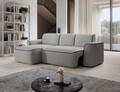 Coltar stanga 4 locuri ELTAP, Ume, 287x190x88 cm, lemn/poliester, gri/gri inchis