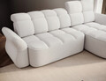 Coltar extensibil dreapta 3 locuri ELTAP, Beneth, 301x185x115 cm, lemn/poliester, alb