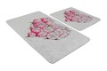 Set covorase de baie 2 piese, Chilai, Peonia Djt, Poliester, Multicolor