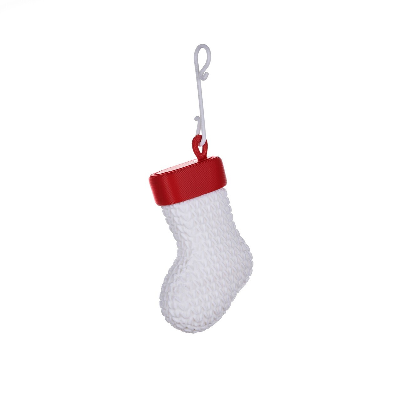 Ornament de brad de Crăciun, Stockings, 6x3x9 cm, Rosu/Alb — imaginea 6