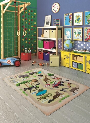 Covor wild life - beige, confetti, 100x150 cm, poliamida, multicolor