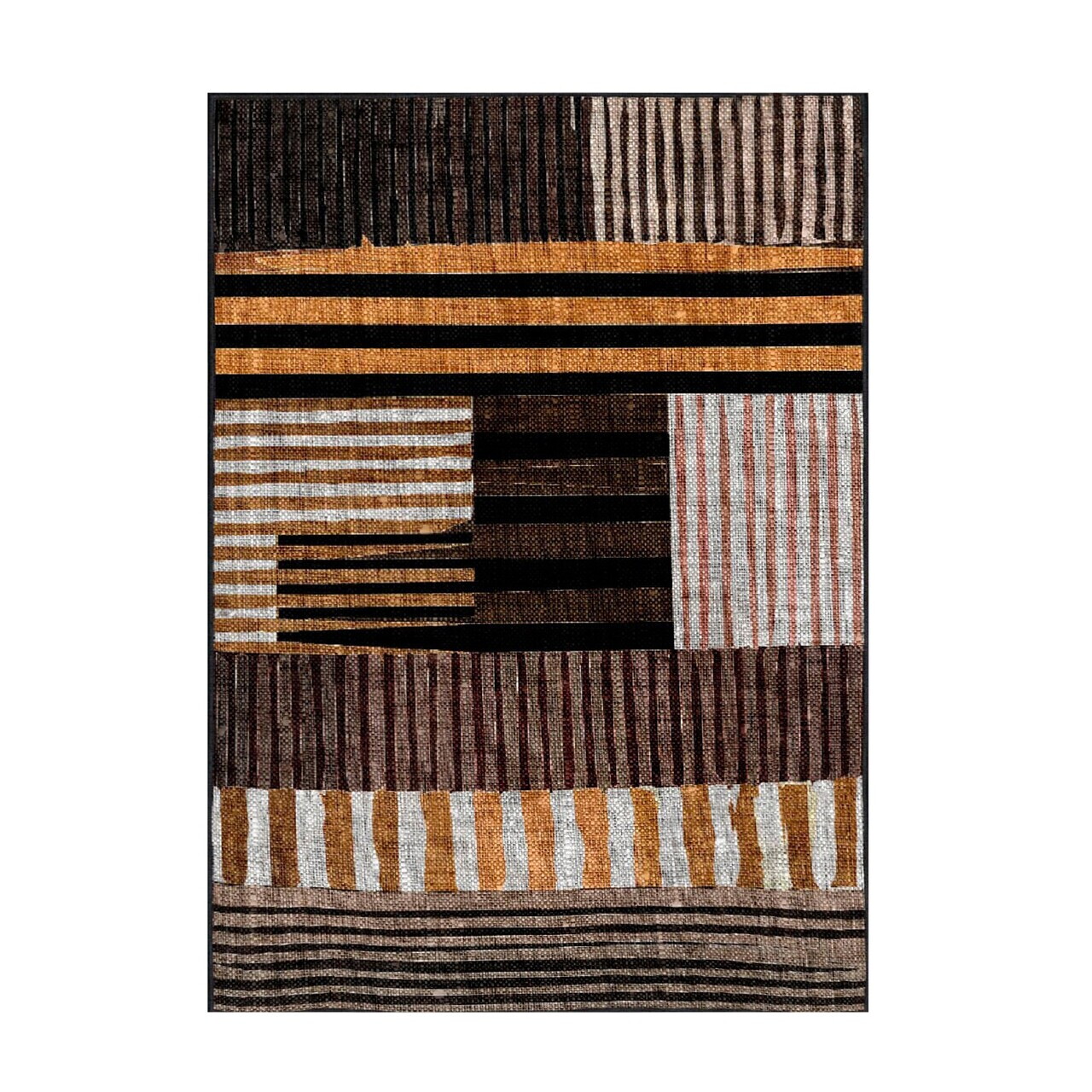 Covor, Woosonıl096, 120x180 cm, Alb / Portocaliu / Maro / Negru — imaginea 10