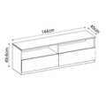 Comoda TV, Inarch, Centra, Alb / Travertin