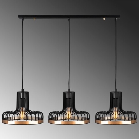 Lustra, Fellini – MR – 774, Alby, 100 x 20 x 112 cm, 3 x E27, 40W, negru/cupru /100
