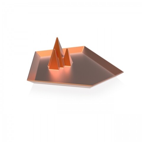 Tava decor We live like this, NPW, 6 x 15.5 x 16.5 cm, ceramica, auriu