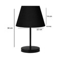 Lampa de masa, Insignio, 780SGN2543, Metal, Negru