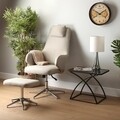 Set fotoliu si taburet pentru picioare Versa Natural, 83x69x124.5 cm, metal