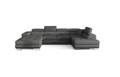 Coltar extensibil dreapta 6 locuri ELTAP, Rod-28, Rodrigo, 345x202x90 cm, lemn/poliester, gri inchis
