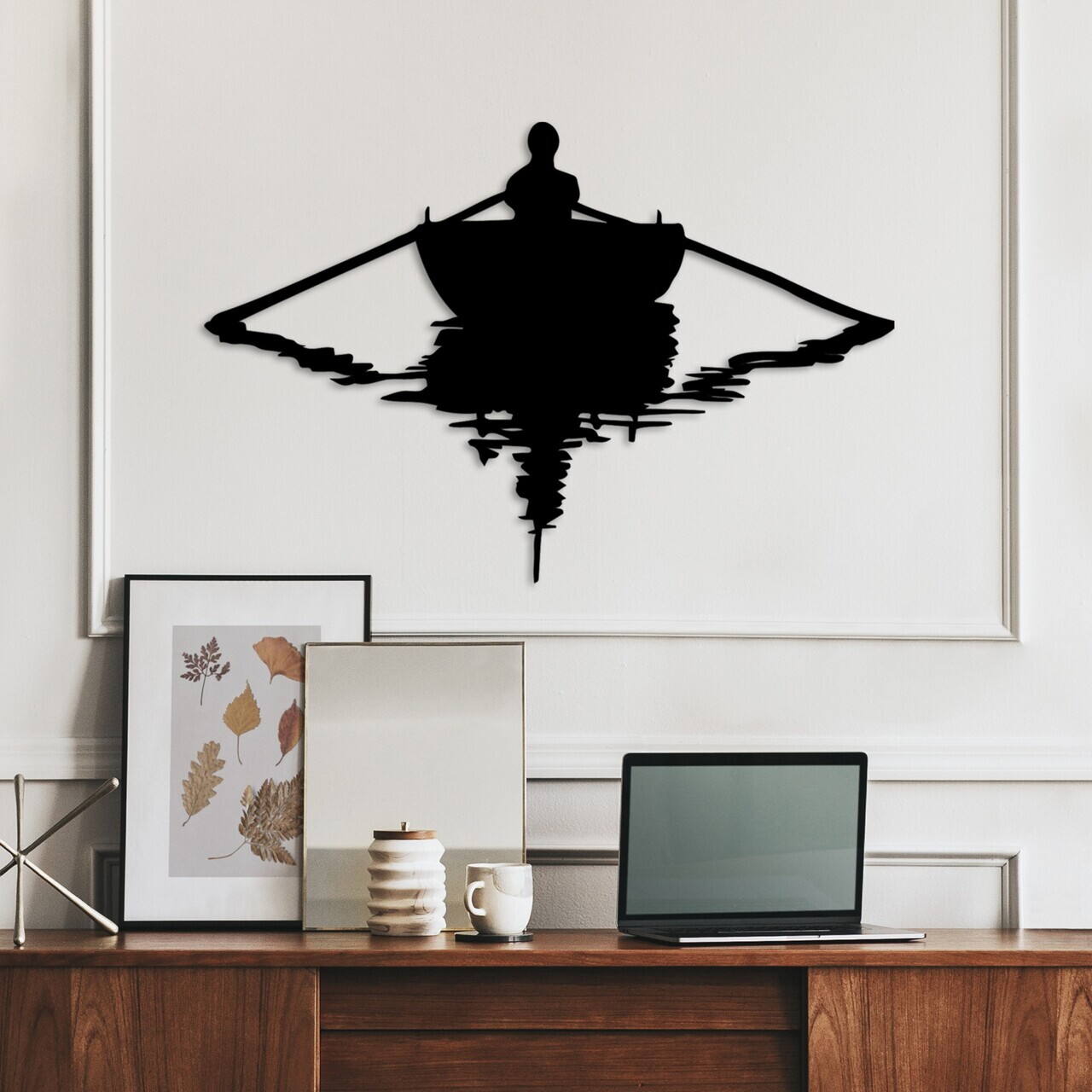 Decoratiune de perete, Boot, Dimensiune: 40 x 60 cm, Negru — imaginea 2