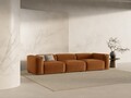 Canapea 4 locuri, Bergamo, Cosmopolitan Design, 364x108x70 cm, tesatura structurata, gri maro