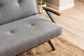Canapea extensibila cu 3 locuri, Futon, 859FTN2907, Metal , Gri deschis