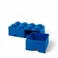 Cutie de depozitare LEGO, 2 sertare, 940 ml, polipropilena, albastru