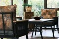 Set mobilier de gradina, Valovi, Mers, Metal, Negru / Lemn / Gri