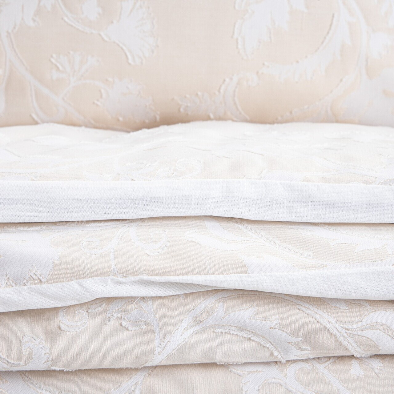 Lenjerie de pat King Size, Jakad, Homla, 200x220 cm, 3 piese, bumbac, tesatura Jacquard, bej - view 3