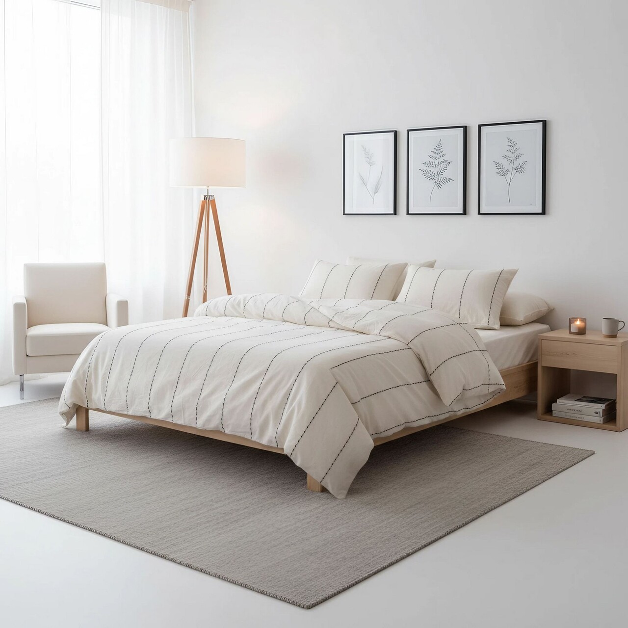 Lenjerie de pat pentru o persoana (DE) L'essentiel Maison Vilnuss Crem/Negru