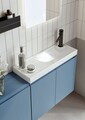 Set Dulap de Baie cu Chiuvetă și Oglindă (2 Piese), Hanah Home, Ferla 110, Albastru Mat