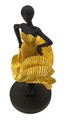 Figurina /sculptura decorativa  Fashion Dancing Woman, Mauro Ferretti, 16.5x15x36 cm, polirasina, negru/auriu