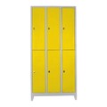 Dulap de depozitare cu incuietoare, Shelvoria, Js1025Sa, 97x200x37 cm, Otel, Gri / Galben