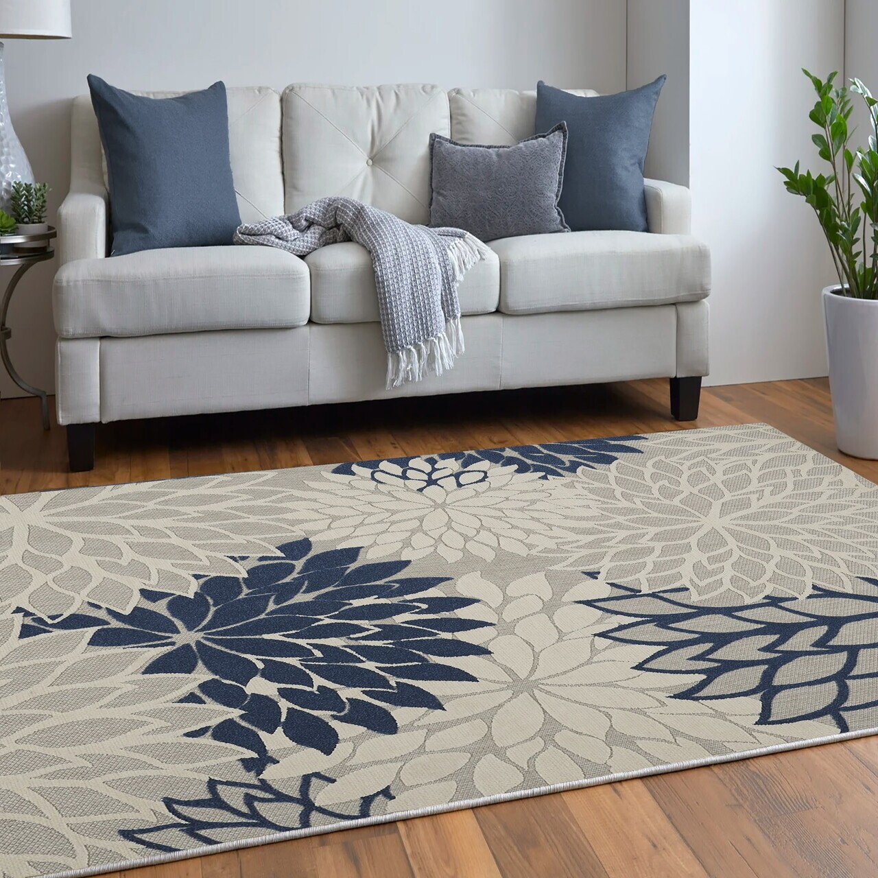 Covor, Woopamuk262, 100x150 cm, Bumbac/Poliester, Albastru navy - view 2