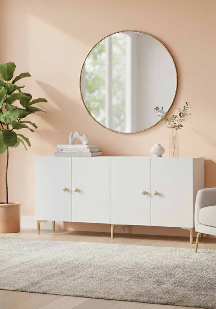 Consola, Hanah Home, Simple 150, 150x75x32 cm, Alb/Auriu - view 2