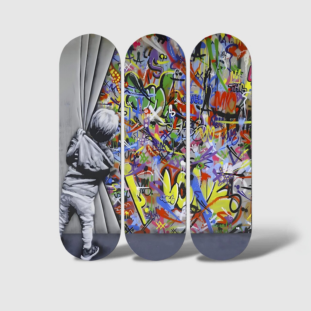 Set 3 tablouri decorative, 3KY3810, Imprimat UV, Multicolor - view 2