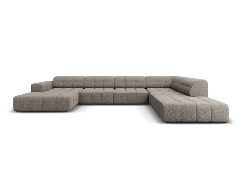 Coltar panoramic dreapta 7 locuri, Jennifer-140, Micadoni Home, 364x262x70 cm, tesatura chenille din poliester, gri