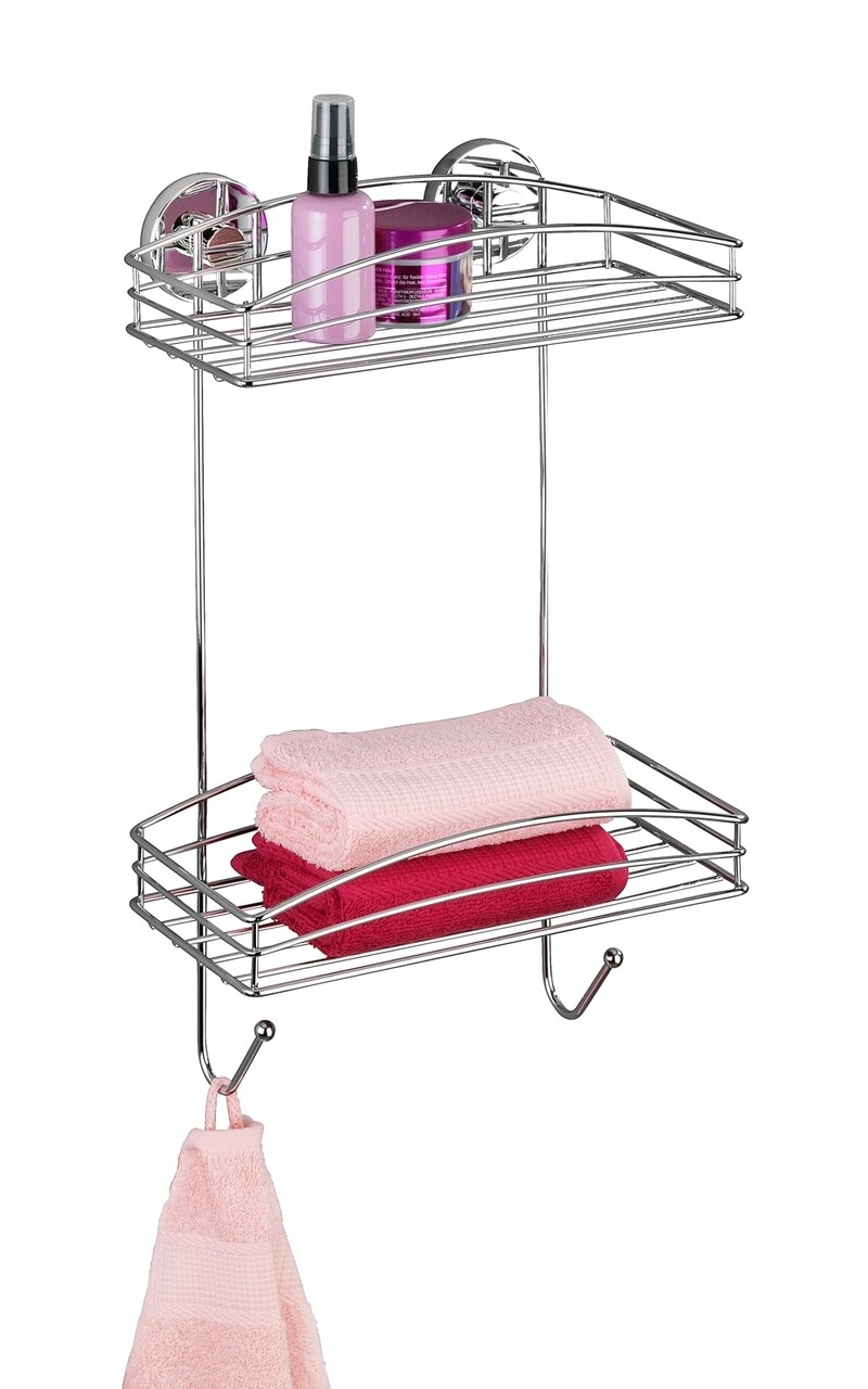 Polita pentru baie, Wenko, Vacuum-Loc®, 26 x 15 x 43 cm, inox - 1 | YEO
